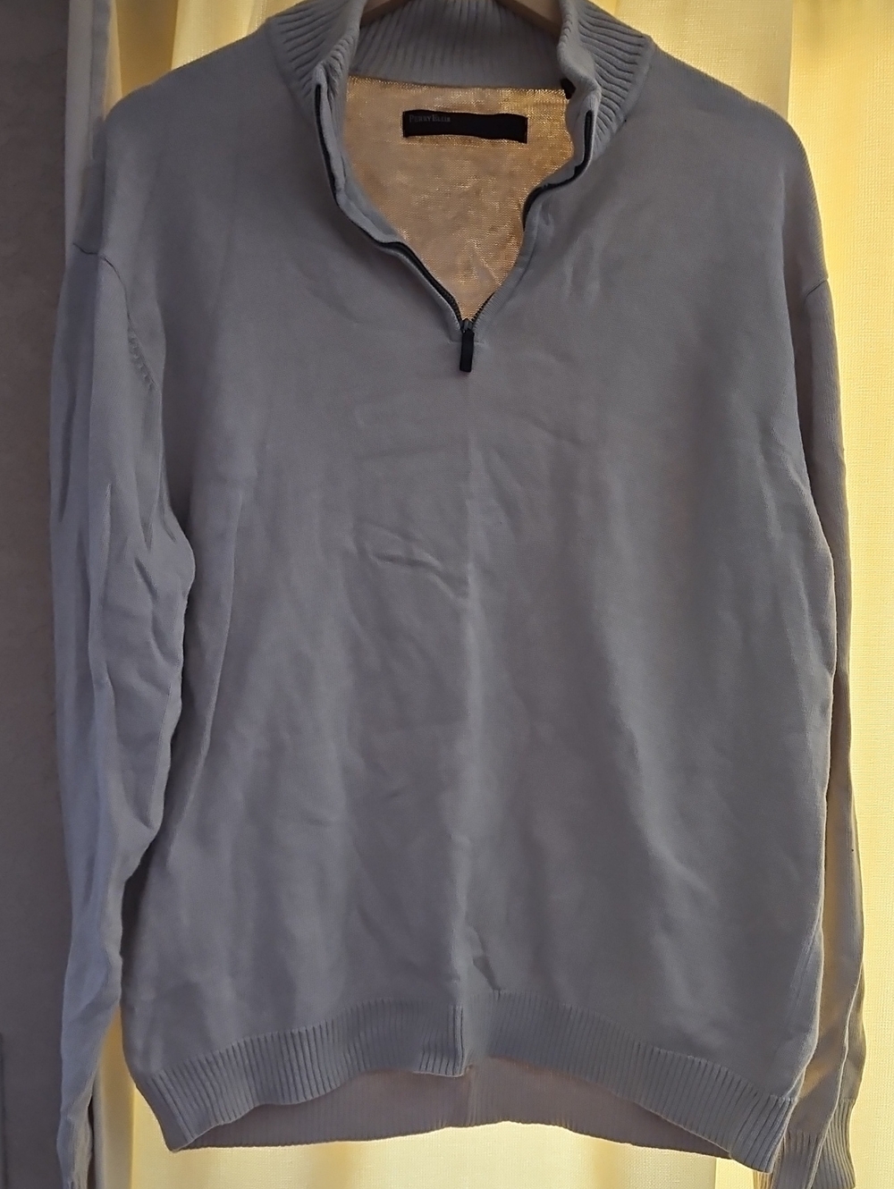 Perry Ellis Men's Light Beige Zip-Up Sweater
